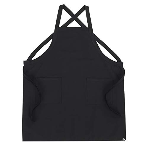 Chef Works Unisex Cross-Back Bib Apron, Black, One Size #TOP4