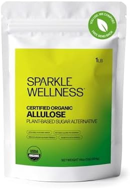 Sparkle Wellness Organic Allulose Sugar Substitute, Keto-Friendly, 1 lb