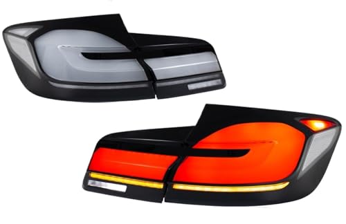 Feux Arrière LED pour BMW Série 5 F10 de Nuit - Ensemble de Phares Gris Clignotants Séquentiels