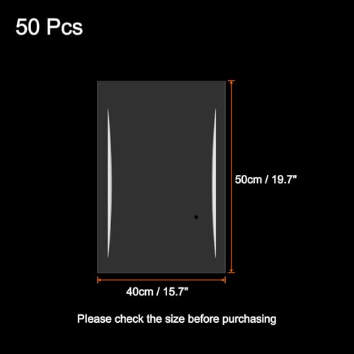 QUARKZMAN 50 Stück Wärmeschrumpfbeutel, 40 x 50 cm POF Transparente Wärmeschrumpffolie für Geschenkkörbe, Verpackungssammlung, hausgemachte DIY, handgefertigte Bastelarbeiten, Kekse