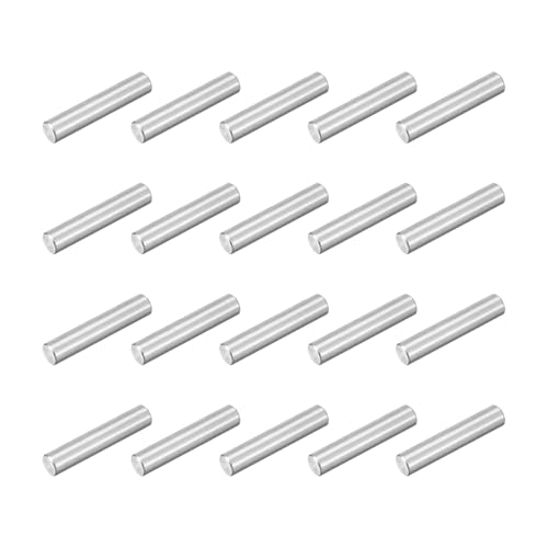 uxcell 40Pcs M3 x 14mm 304 Stainless Steel Dowel Pin, Cylindrical Shelf Support Peg Pin Parallel Pin Fastener for Mechanical Manufacturing, Industry, Furniture Installation, Silver