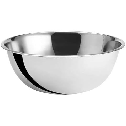 Fonteme Stainless Steel 20 QT Mixing Bowl | Home & Commercial Quality | Flat Bottom | Cooking, Baking, Meal Prep [1PK] Cover