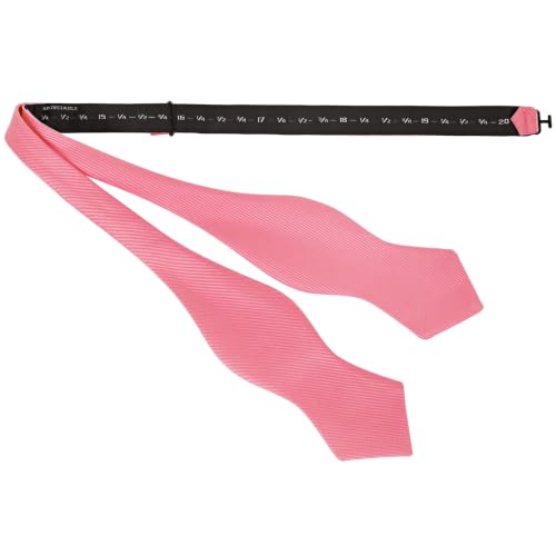Image of GUUNIEE Men's Exquisite Woven Silk Self Bowtie Solid Diamond Bow Ties