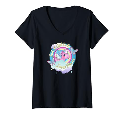 T-shirt col V Mon Petit Poney pour fille passionnée de licornes