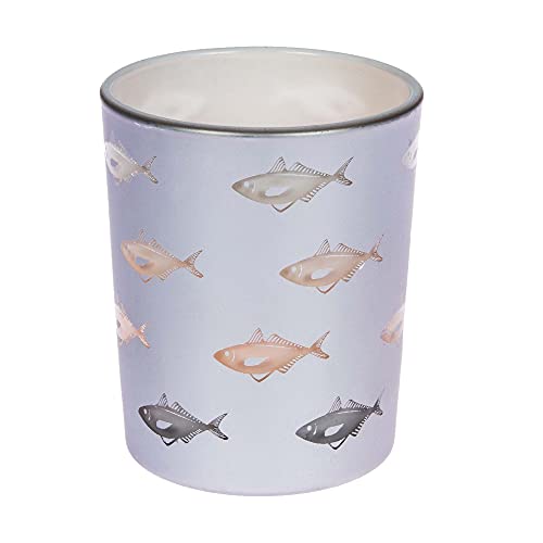Kerzenfarm Hahn Bicchiere votivo, pesce, tealight colorato, portacandele per tealight, portacandele antivento, vetro decorativo per casa, giardino e co., 65 x Ø 55 mm, ca. 100 g