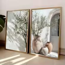 Cuadro de lienzo de jarrón con olivo retro de 20x30cm para renovar paredes vacías
