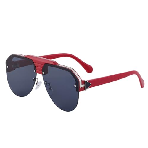 Lunettes de soleil rétro sans monture pour hommes ovales et punk