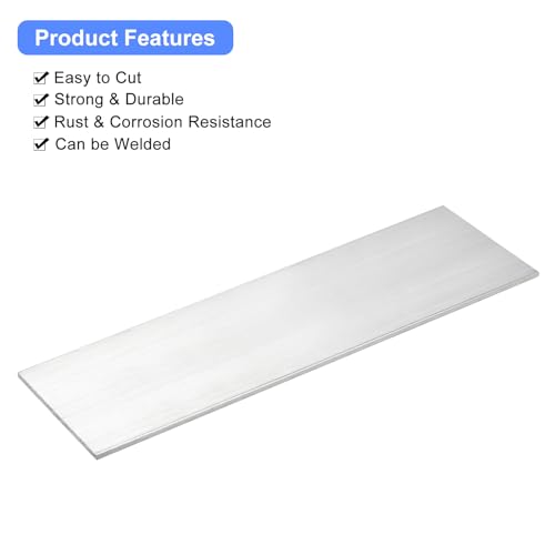 Image of uxcell Square Aluminum Flat Bar, 1 /8 inch Thick 3.5 inch Width 12 inch Length Square Aluminum Bar 6061 Aluminum Flat Plate, 3 x 90 x 305mm T6511 Solid New Mill Stock for Industrial Building