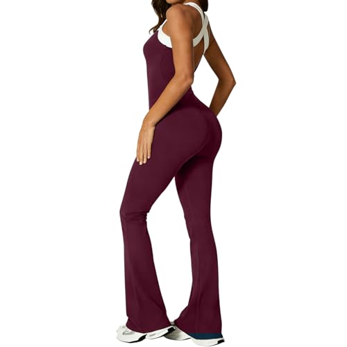 Combinaison-pantalon col en V à volants et pantalon large fluide femme