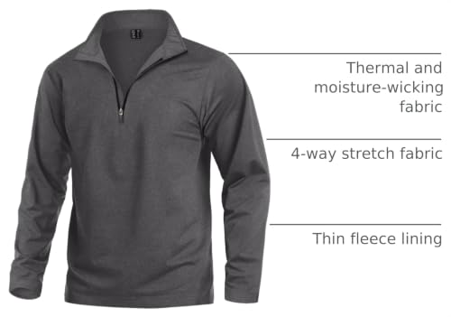KEFITEVD Men's Fleece Lined 1/4 Zip Pullover