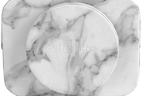 Hofferruffer Spinning Remote Control Holder, Remote Controller Holder, Remote Caddy, Media Storage Organizer, Spinning Remote Control Organizer, 7.3X 5.5 X 6 Inches, Marble Pu Leather #TOP7