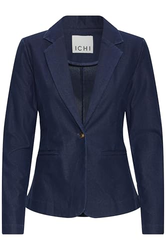 ICHI Ihkate Denim BL Blazer d'affaires décontracté, 900000556/Dark Blue, L Femmes