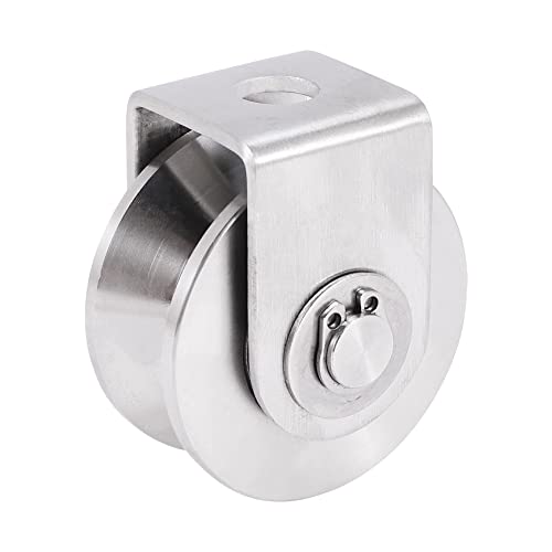 Jkjhbhged 2 Inch V Type Pulley Roller 304 Stainless Steel Sliding Gate Roller Wheel Bearing for Material Handling and Moving