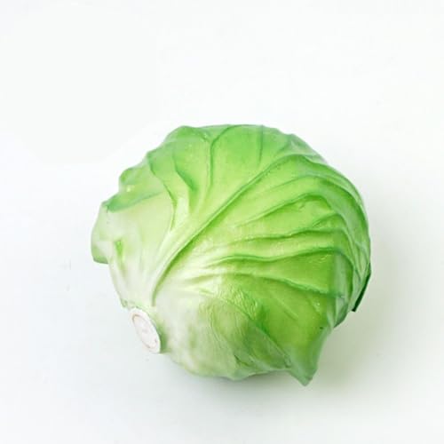 Shirfloral Artificial Fruit Fake Vegetables Simulation PU Lifelike Food Model Table Home Kitchen Decoration (Cabbage Green)