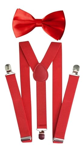 Suspensorio + Gravata Borboleta Vermelho Adulto