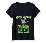 Photo Gallery donna hoppy leap day febbraio 29 divertente amante delle rane maglietta con collo a v Photo Gallery donna hoppy leap day febbraio 29 divertente amante delle rane maglietta con collo a v