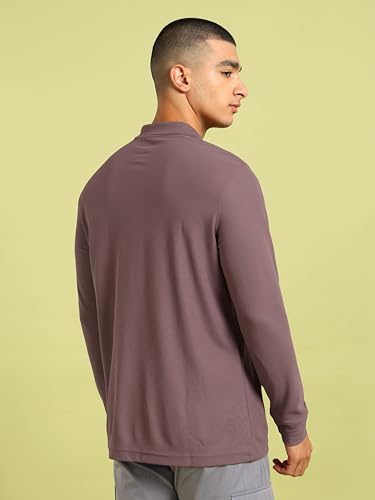 Image of TECHNOSPORT Mens Slim Fit Polyester Active Wear Collar Polo T-Shirt with Long Sleeves for Workout, Sports