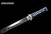 HERO SWORD Real Combat Damascus Steel Stone Pattern Blade Wakizashi Hand Forged Full Tang Sharp Straight Samurai Sword Middle Blue Ninjato Japanese Weapon for Mens Battle Ready