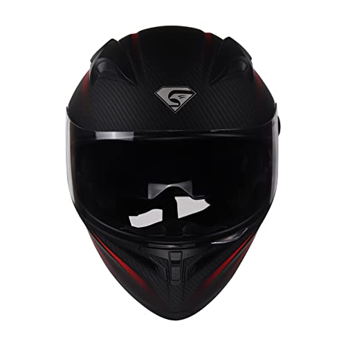 Kypara Full Face Motorcycle Helmet With Internal Tinted Visor & Dot Approved For Moped Atv Cruiser Scooter (Matt Red, Medium) #TOP2