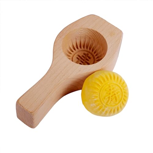 Jarsense Moldes de mantequilla de 3,5 cm, molde de madera para tartas de luna, moldes de madera china tradicional 3D, con forma de salud para prensar pasteles de luna, bollos, moldes de postre,