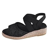 Uwdiohq Sandalias Transpirables Huecas De Red Verano Para Mujer, Fondo Cuerda Tamaño Comercio Exterior Montaña Mujer (Black, 36) Zapatos Austria 36 Esparto Vestir Comodas Con Soporte Arco