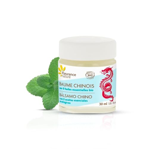 Fleurance Nature- Balsamo Chino de Masaje con 8 Aceites Esenciales- 30ml- Certificacion Bio Cosmos Ecocert- masaje muscular- dolores musculares- contracturas- Sin derivados petroquímicos- 24181