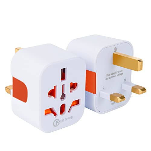FORTRAVEL - Adaptador de enchufe universal a Reino Unido, adaptador de enchufe universal de viaje de Singapur, adaptador de enchufe de Hong Kong, adaptador de viaje de Bahrein, convertidor de enchufe