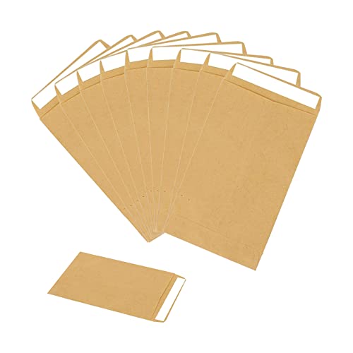 50Pcs Small Brown Envelopes,Self-Adhesive Seed Envelopes Paper Coin Envelopes Seed Packets,Mini Brown Seed Envelopes Coin&Small Parts Envelopes for Money Seeds Packing Storing Coin Small Items,6x10cm