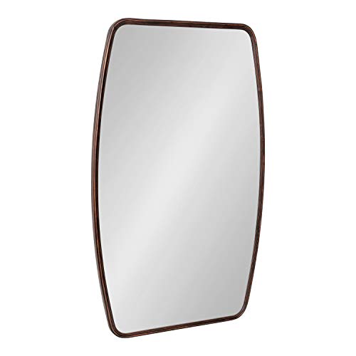 Image of Kate and Laurel Caskill Modern Barrel Mirror, 20 x 32, Bronze, Rounded Rectangle Mirror for Wall