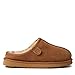 Fireside By Dearfoams Mens Grafton Genuine Shearling Indoor/Outdoor Clog Slipper, Chestnut, 12 US
