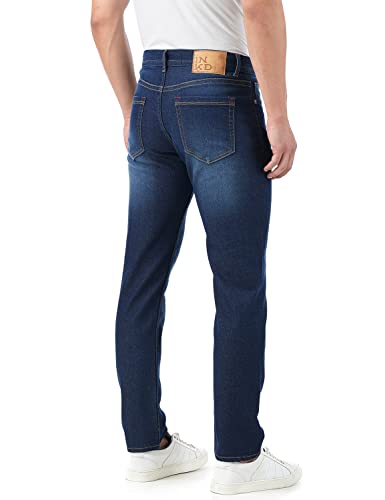 Image of INKD Men's Regular Fit Jeans - Mid-Rise | Cotton Blend | Stretchable Fabric | Classic 5 Pocket Styling | Men's Bottomwear (Available in Plus Sizes)