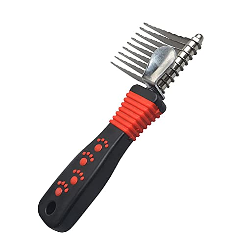 LCLC Dematting Tool for Dogs,Dog Brushes for Grooming Large Dogs-with Long 2.5 Inches Steel Safety Blades Dog Comb,Dog Brush for Poodles