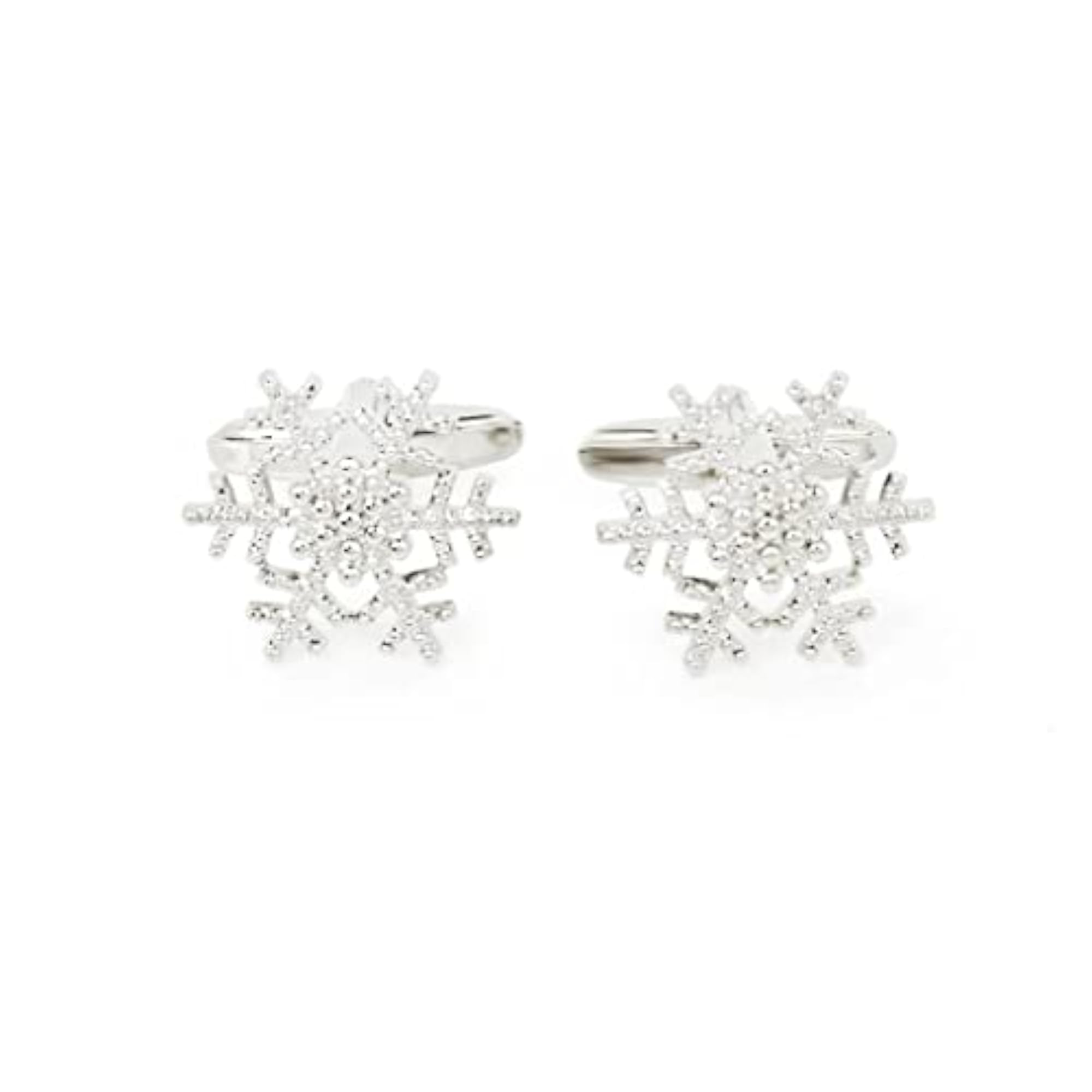 2 Pairs Christmas Santa Claus Crystal Snowflake Cufflinks