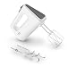 Krups 3 Mix 4000 Handmixer, 450 Watt, robustes Design, variabler Geschwindigkeitsregler, Turbo- und Auswurf-Funktion, inkl. 2 Rührbesen und 2 Knethaken, weiß/grau, GN4001