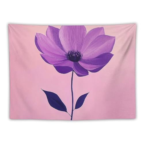 Tapisserie fleurs violettes pour creer un salon cosy et moderne