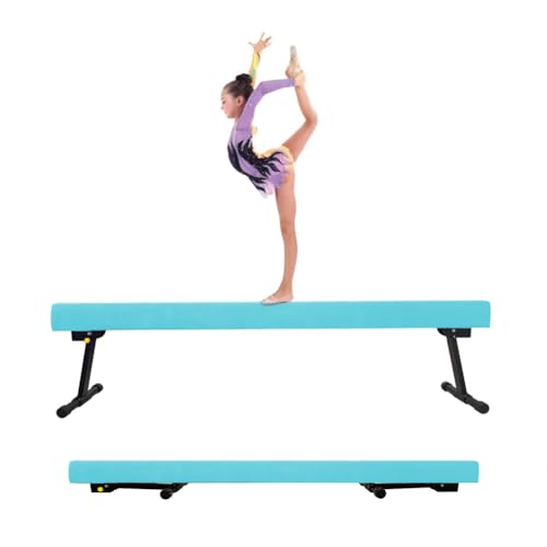 GBVUGY Viga de equilibrio de gimnasia ajustable y plegable, 6 pies de alto y bajo, no requiere herramientas, equipo de gimnasio para niños y niñas, entrenamiento en casa