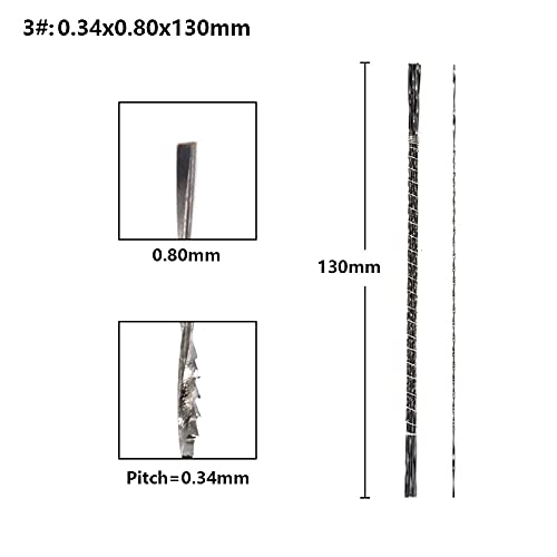 Aurorad 144pcs 130mm Spiral Scroll Saw Blades Set For Cutting Jewelry Metal And Stone Wire Saw Blade For Wood Hand Craft Tools (Size : 144pcs NO 3)