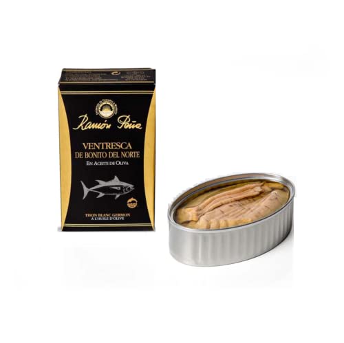 Fischkonserven und Meeresfrüchte | Ramòn Peña® Weißer Thunfisch in Olivenöl | Thunfischkonserven Angebote | Fischkonserven Artisan - 112 Gr | Thunfischbauch aus der Dose