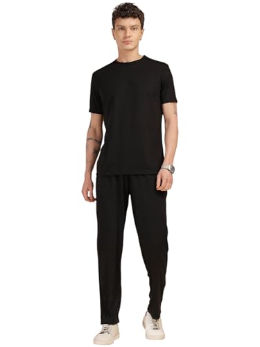 Image of Thomas Scott Men's | Relaxed Fit | Solid | 100% Polyester | Co-Ord Set With Short Sleeve T-Shirt & Trouser