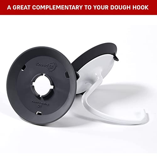 KneadAce Dough Hook Shield - Prevents Your Dough from Climbing Up and Clogging Up Your Mixer – Mess Free Mixer Accessory Compatible with Most C Shape Dough Hooks (Dark Grey)