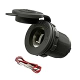 Nylon 12V Cigarette Lighter Socket DAMAVO YM1084 12V Power Supply Car Plug Outlet for Car Automotive Marine ATV Truck RV Boats Receptacle Flush Mount with Waterproof Plug (1 PC)