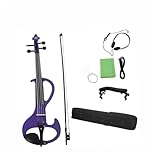 Violin Professional 4/4 String Instrument Purple Electric Violin With Case Connecting Cable
