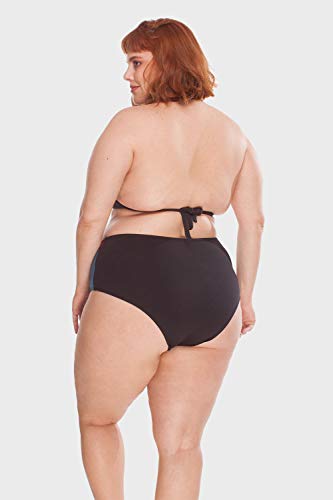 Parte de Baixo Hot Pants Tricolor Plus Size Preto-50