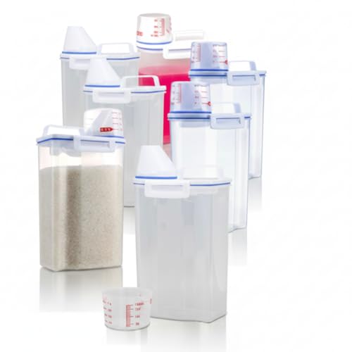 Kit 7 Unids Potes Herméticos 2 Litros Organizador Para Cozinha e Lavanderia