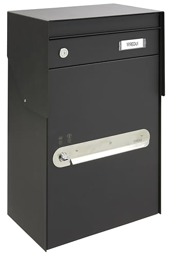 Arregui Bigpack Mail EP2014 Individual de Acero para Correo y para paquetería Grande, buzón para Paquetes, Negro