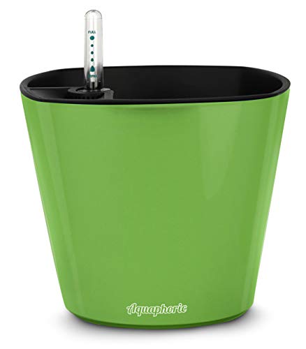 Aquaphoric Self Watering Planter (7”) + Fiber Soil = Foolproof Indoor Garden. Decorative Planter Pot for House Plants, Flowers, Herbs, Violets, Succulents. Easy Looks Great.