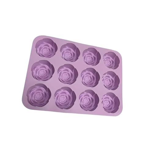 Molde de silicona para flores rosas, 12 cavidades miniatura 1