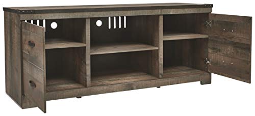 Signature Design by Ashley Trinell Rustic TV Stand with Fireplace Option Fits TVs up to 58", Natural Brown - Image 4