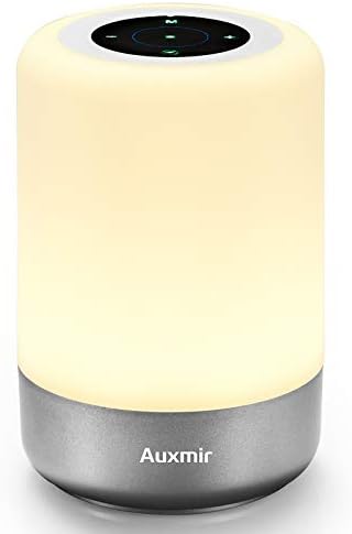 Auxmir Bedside Table Lamp, LED Touch Night Light with USB Rechargeable, 3 Light Modes & 8 Colors, Brightness Adjustable Lamp for Reading Working Sleeping, Portable Night Lamp for Bedroom Kids