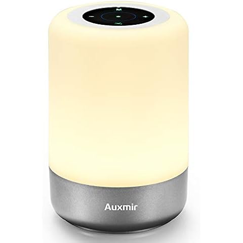Auxmir Bedside Table Lamp, LED Touch Night Light with USB Rechargeable, 3 Light Modes & 8 Colors, Brightness Adjustable Lamp for Reading Working Sleeping, Portable Night Lamp for Bedroom Kids Cover